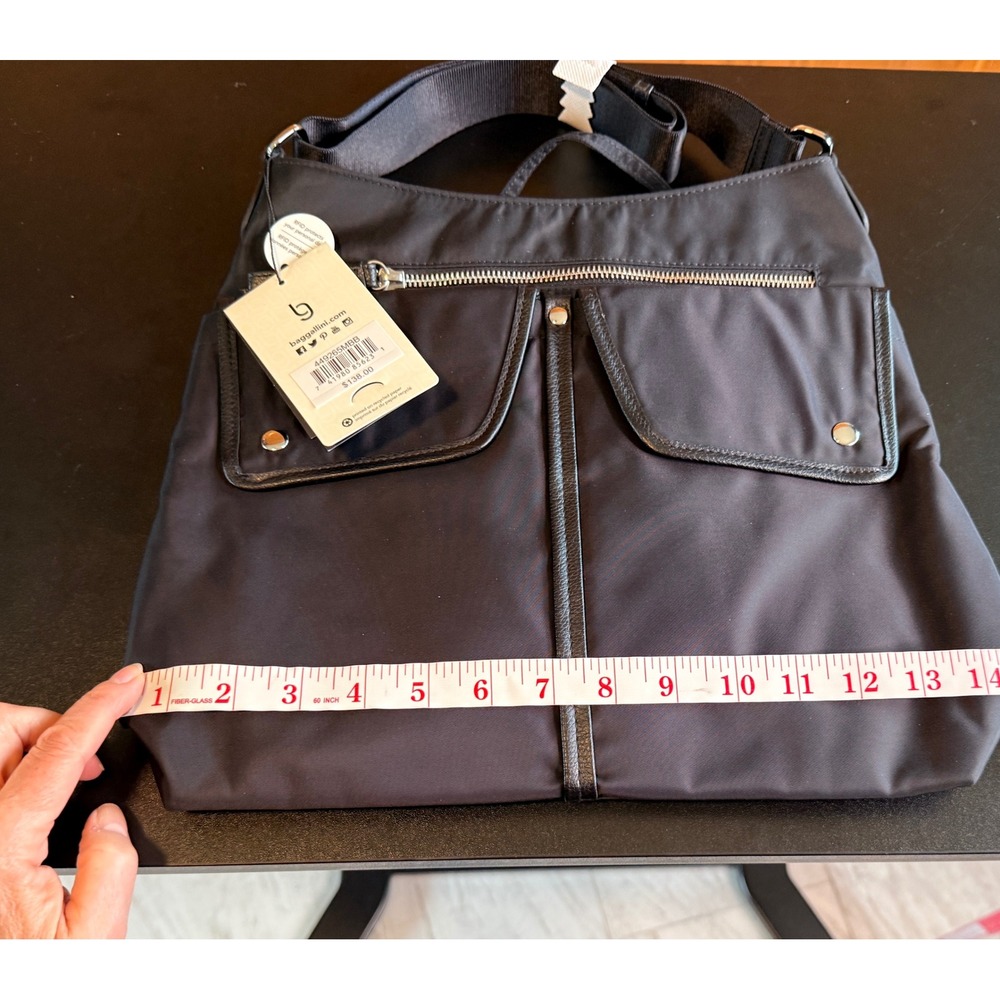 baggallini Hillcrest Hobo Crossbody Bag Black Nylon Removable RFID Wristlet - Picture 11 of 13